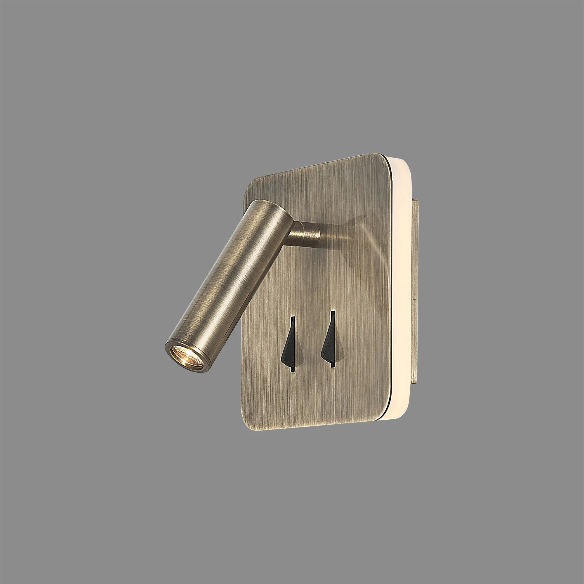 Cayman Square Wall + Reading Light 6W + 3W LED Switched Antique Brass M7825  Mantra Fusion Cayman